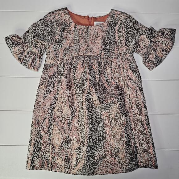 Gymboree Holiday Party Dress Shimmer Pink Bronze Stars 2T - Picture 6 of 6